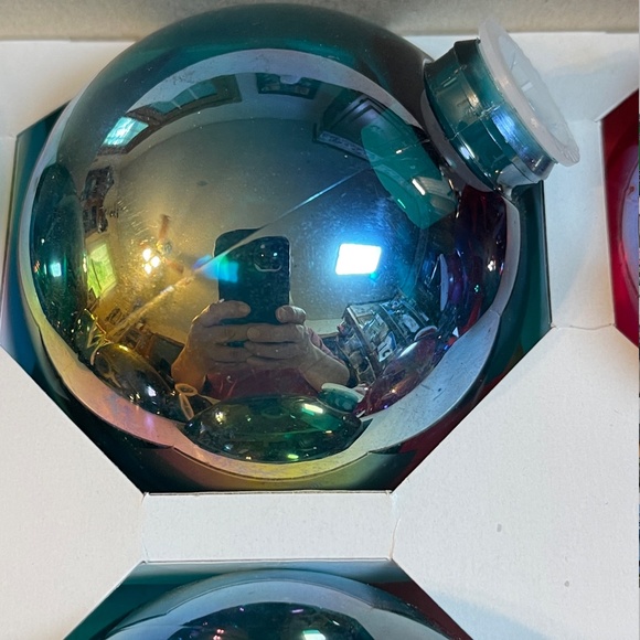 9 Vintage Barcana Festive Lights Shatterproof Bulb Covers Iridescent  80 mm - Picture 5 of 16